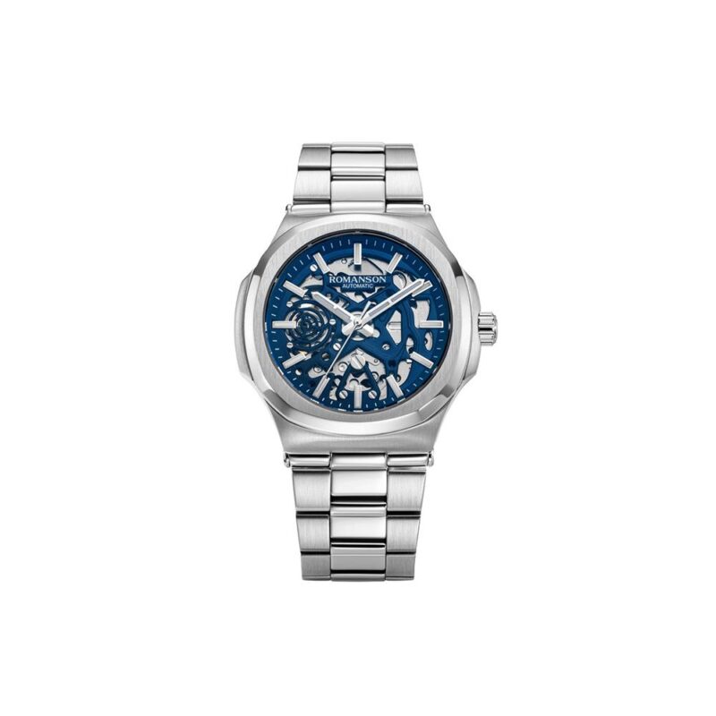 Romanson TM5BS004OMWBU Men’s Automatic Skeleton Watch